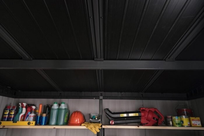Keter Artisan 11×7 Resin Outdoor Storage Shed Kit – Grey & Black - Image 4