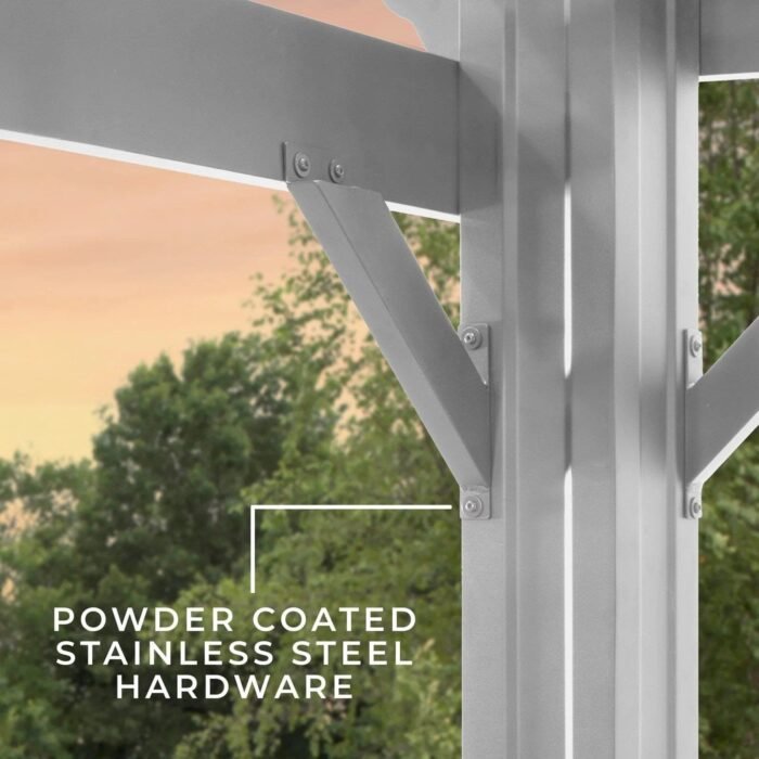 14×10 Hawthorne Traditional Steel Pergola With Sail Shade Soft Canopy - Image 4